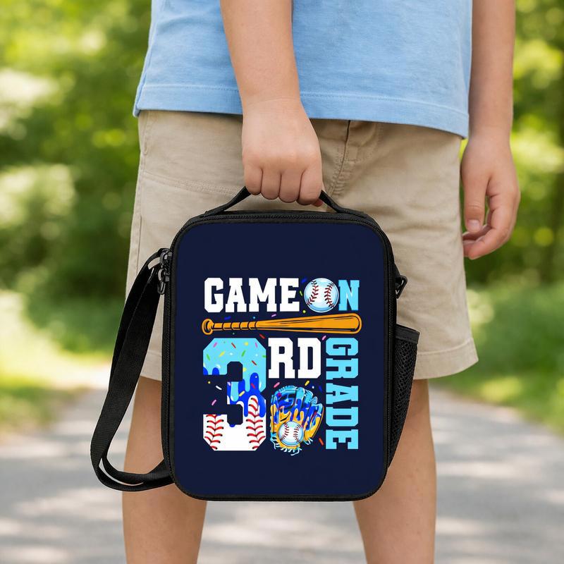 Game On 3rd Grade Lunch Bag - Cool Baseball Back To School Lunch Box Bag Game On 3rd Grade Lunch Bag - Cool Baseball Back To School Lunch Box Bag