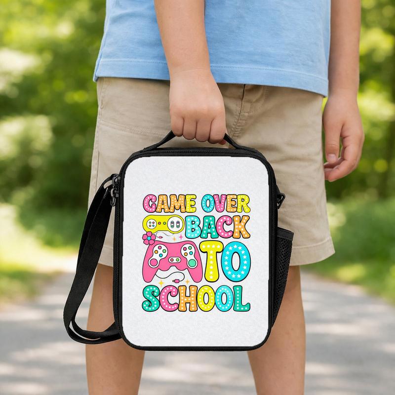 Game Over Back To School Lunch Bag - Cute Gamer Kids Style Lunch Box Bag Game Over Back To School Lunch Bag - Cute Gamer Kids Style Lunch Box Bag