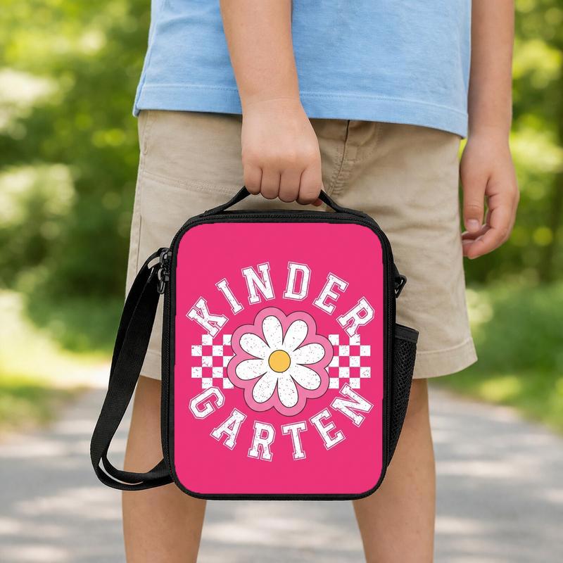 Girls Kindergarten Lunch Bag - Daisy Checkerboard Cute Style Lunch Box Bag Girls Kindergarten Lunch Bag - Daisy Checkerboard Cute Style Lunch Box Bag