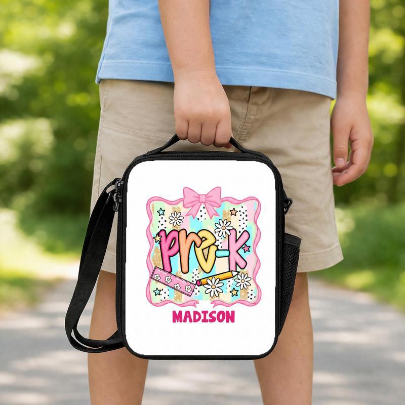 Girls Pre-K Custom Lunch Bag - Cute Pattern School Style Lunch Box Bag