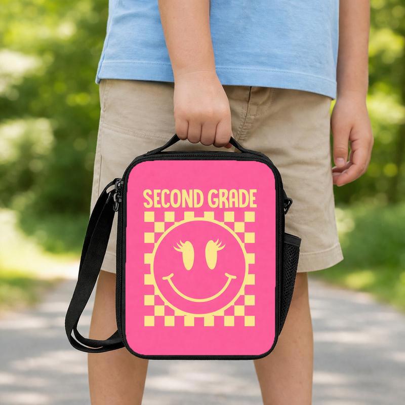 Grade Level Smiley Lunch Bag - Back To School Kids Lunch Box Bag Grade Level Smiley Lunch Bag - Back To School Kids Lunch Box Bag