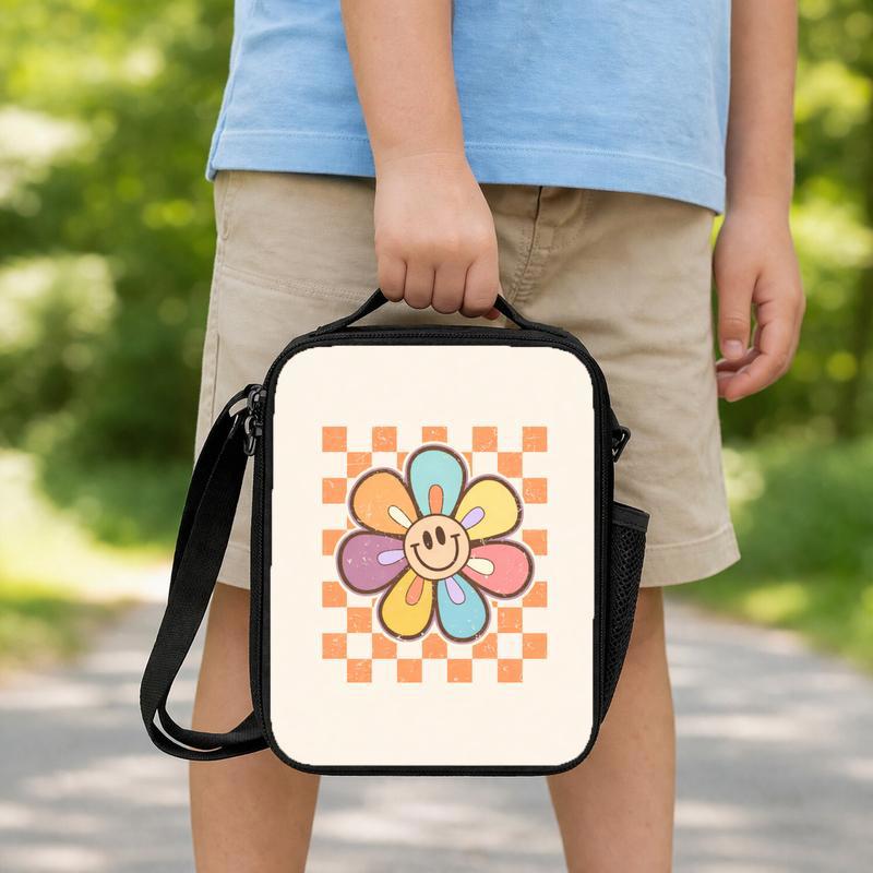 Happy Smiley Lunch Bag - Cute Kids Back To School Vibes Lunch Box Bag Happy Smiley Lunch Bag - Cute Kids Back To School Vibes Lunch Box Bag