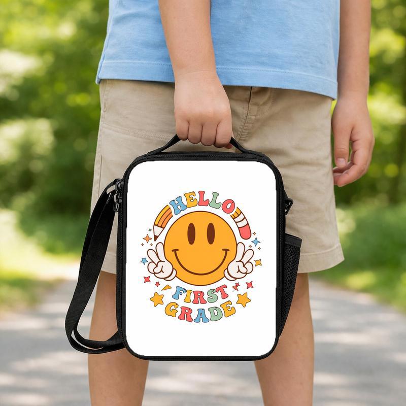 Hello First Grade Lunch Bag - Smiley Kids School Style Lunch Box Bag Hello First Grade Lunch Bag - Smiley Kids School Style Lunch Box Bag