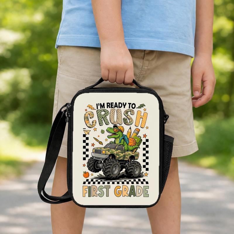 I'm Ready To Crush First Grade - Monster Truck Dino Boy Lunch Bag Lunch Box Bag I'm Ready To Crush First Grade - Monster Truck Dino Boy Lunch Bag Lunch Box Bag