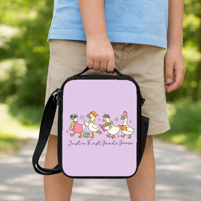 Just A First Grade Goose Lunch Bag - Cute Kids Back To School Lunch Box Bag