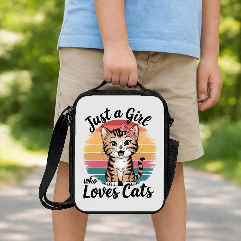 Just A Girl Who Loves Cats Lunch Box Bag