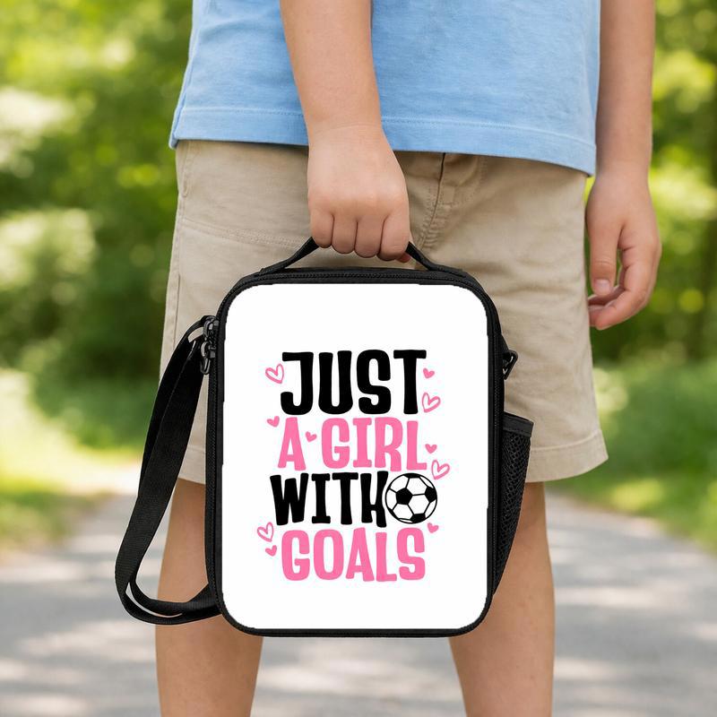 Just A Girl Who Loves Soccer Lunch Bag - Cute School Gift Lunch Box Bag Just A Girl Who Loves Soccer Lunch Bag - Cute School Gift Lunch Box Bag
