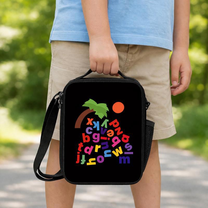 Kids Lunch Bag - Colorful Alphabet Letters Fun School Design Lunch Box Bag Kids Lunch Bag - Colorful Alphabet Letters Fun School Design Lunch Box Bag