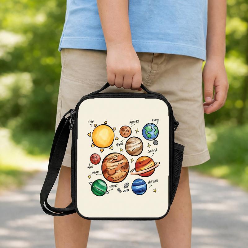 Kids Lunch Bag Solar System - Cute Planets Learning Design Lunch Box Bag