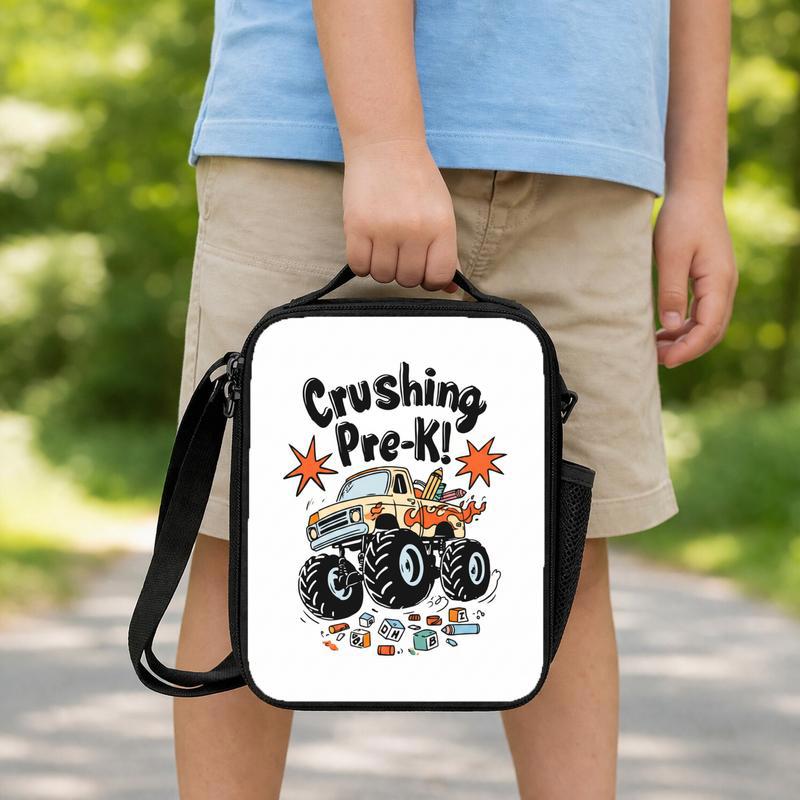 Kids Monster Truck Lunch Bag - Back To School Pre-K Gift Lunch Box Bag Kids Monster Truck Lunch Bag - Back To School Pre-K Gift Lunch Box Bag