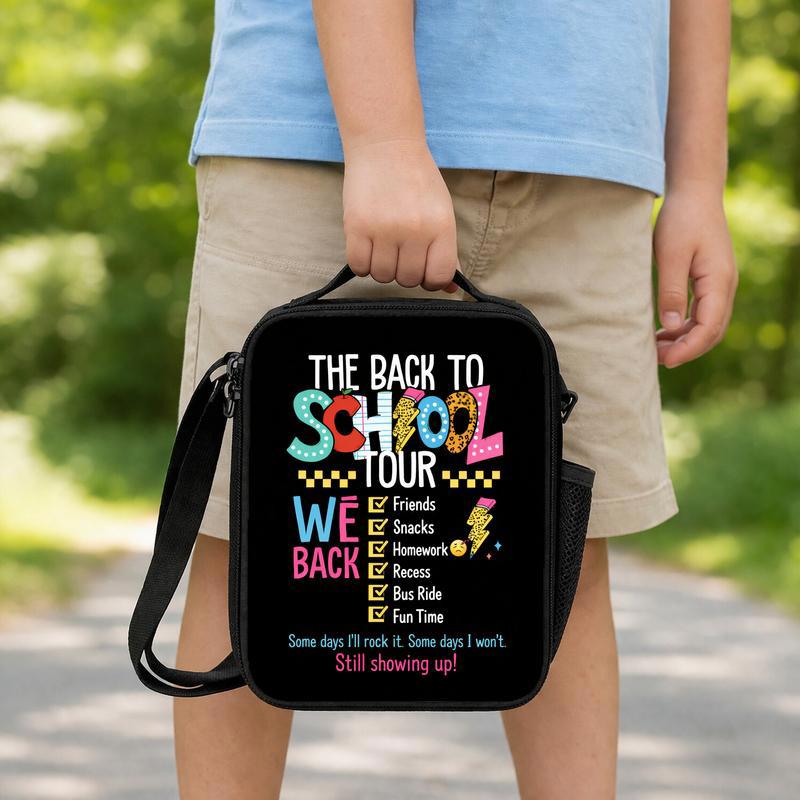 Kids School Tour Lunch Bag - Funny Back To School Vibes Lunch Box Bag Kids School Tour Lunch Bag - Funny Back To School Vibes Lunch Box Bag