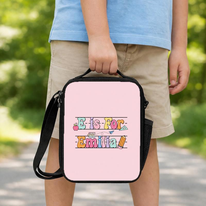 Kindergarten Back To School Lunch Bag - Custom Initial Girl Gift Lunch Box Bag Kindergarten Back To School Lunch Bag - Custom Initial Girl Gift Lunch Box Bag