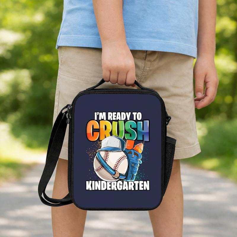 Kindergarten Baseball Lunch Bag - I'm Ready To Crush School Lunch Box Bag Kindergarten Baseball Lunch Bag - I'm Ready To Crush School Lunch Box Bag