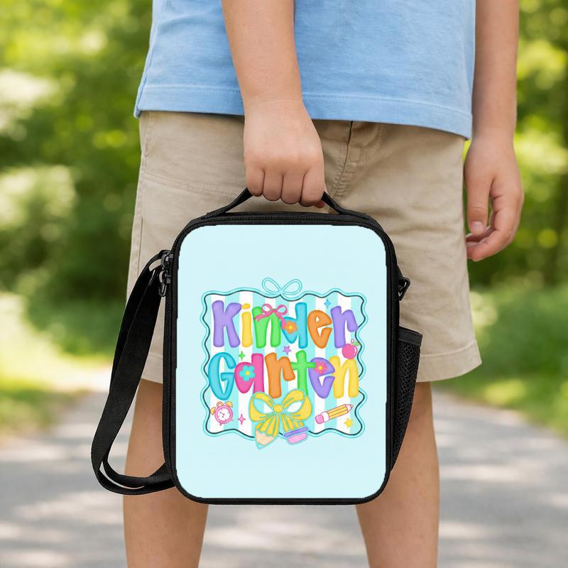 Kindergarten Lunch Bag - Cute Colorful Back To School Design Lunch Box Bag Kindergarten Lunch Bag - Cute Colorful Back To School Design Lunch Box Bag