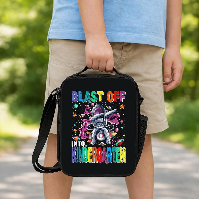 Kindergarten Lunch Bag Kids - Back To School Space Theme Lunch Box Bag