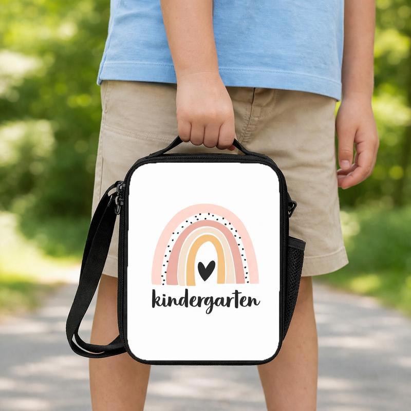 Kindergarten Lunch Bag - Minimal Rainbow Back To School Kids Lunch Box Bag