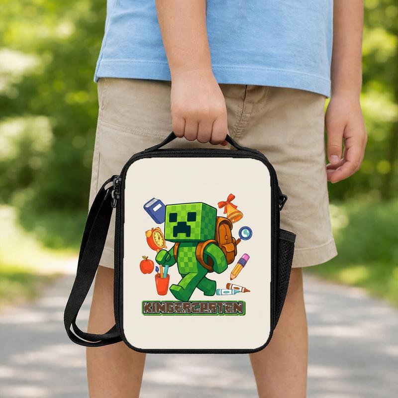 Kindergarten Ready Pixel Lunch Bag - Gamer School Style Lunch Box Bag