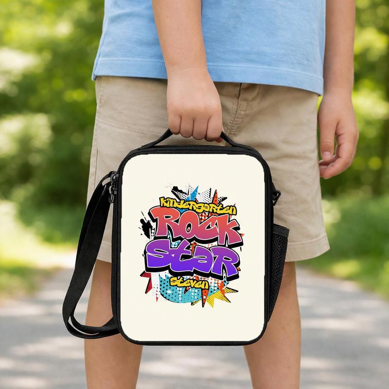 Kindergarten Rock Star Lunch Bag - Personalized Students Bag Lunch Box Bag