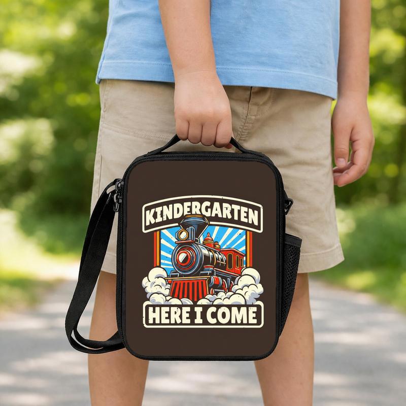 Kindergarten Train Lunch Bag - Here I Come School Kids Bag Lunch Box Bag Kindergarten Train Lunch Bag - Here I Come School Kids Bag Lunch Box Bag