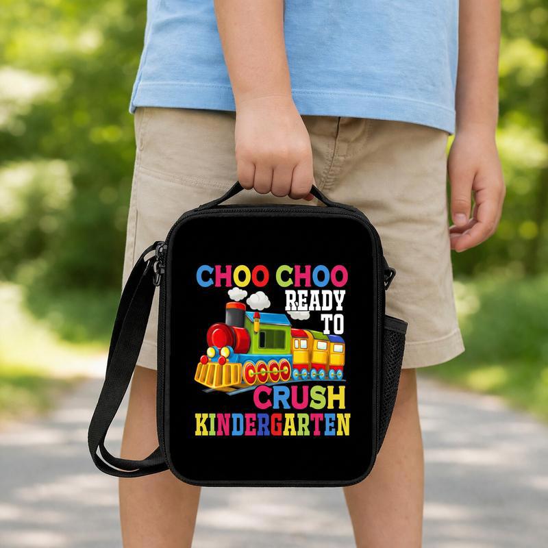 Kindergarten Train Lunch Bag - Ready To Crush School Design Lunch Box Bag