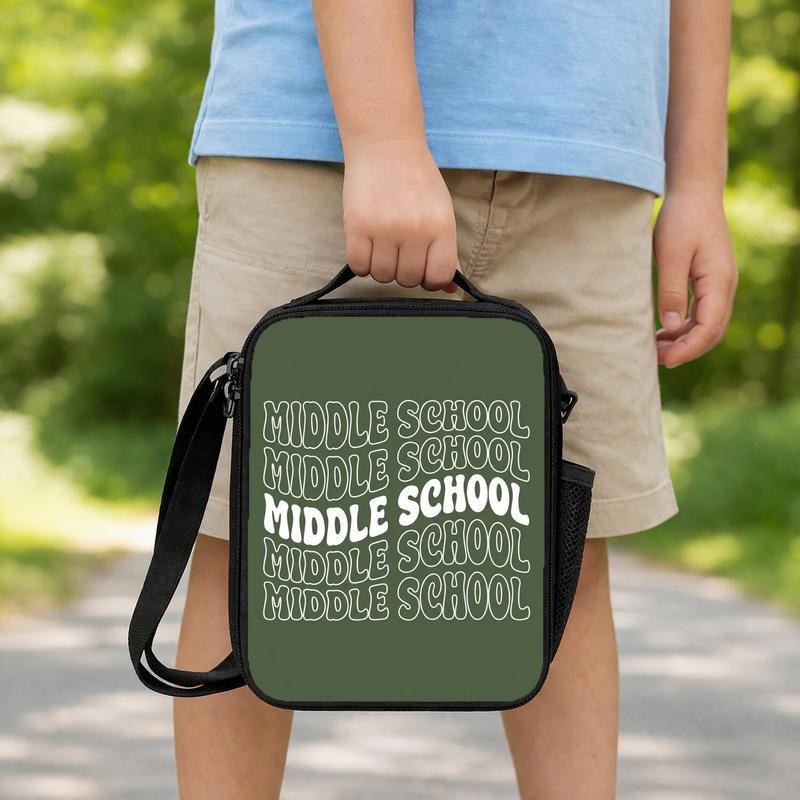 Middle School Lunch Bag - Back To School Minimal Trend Style Lunch Box Bag Middle School Lunch Bag - Back To School Minimal Trend Style Lunch Box Bag