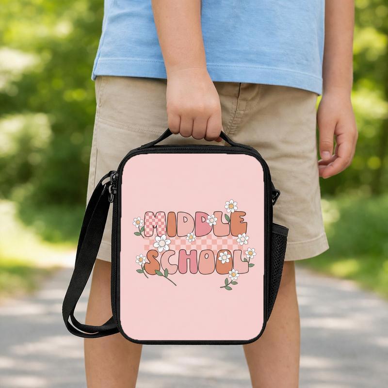 Middle School Lunch Bag - Cute Floral Back To School Style Lunch Box Bag Middle School Lunch Bag - Cute Floral Back To School Style Lunch Box Bag