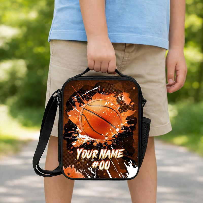 Personalized Basketball Lunch Bag - Back To School Player Gift Lunch Box Bag Personalized Basketball Lunch Bag - Back To School Player Gift Lunch Box Bag