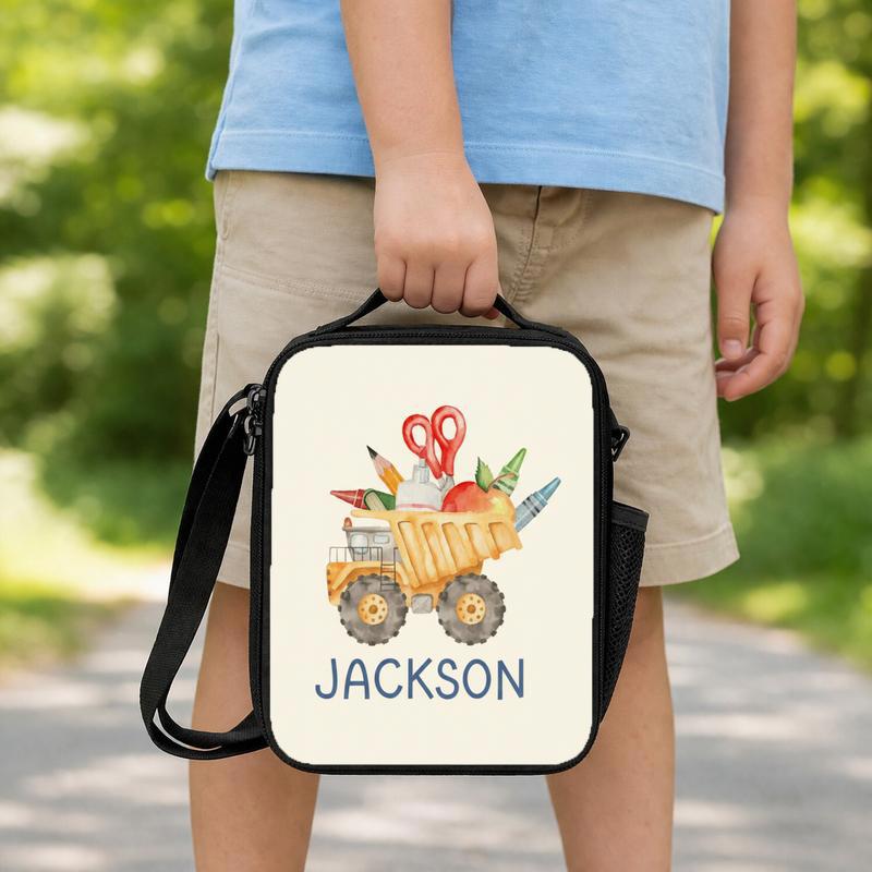 Personalized Dump Truck Lunch Bag For Kids - Cute Back To School Boys Lunch Box Bag Personalized Dump Truck Lunch Bag For Kids - Cute Back To School Boys Lunch Box Bag
