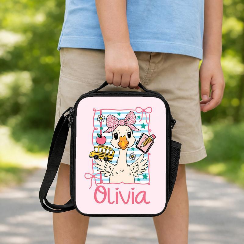 Personalized Goose Lunch Bag - Cute Back To School Kids Lunch Box Bag Personalized Goose Lunch Bag - Cute Back To School Kids Lunch Box Bag
