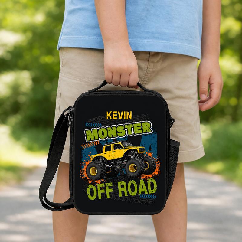 Personalized Monster Truck Lunch Bag - Back To School Off Road Lunch Box Bag Personalized Monster Truck Lunch Bag - Back To School Off Road Lunch Box Bag