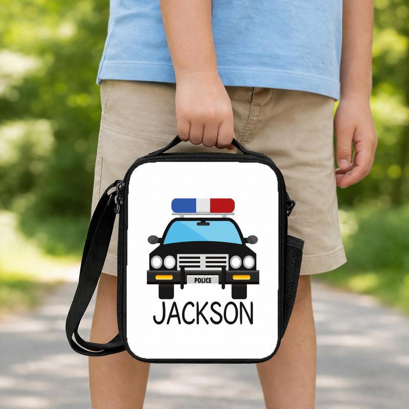 Personalized Police Car Lunch Bag - Back To School Kids Gift Lunch Box Bag Personalized Police Car Lunch Bag - Back To School Kids Gift Lunch Box Bag