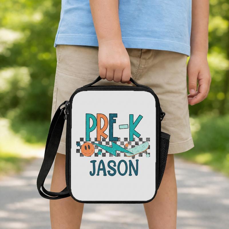 Personalized Pre-K Lunch Bag - Boys Skateboard School Lunch Box Bag Personalized Pre-K Lunch Bag - Boys Skateboard School Lunch Box Bag