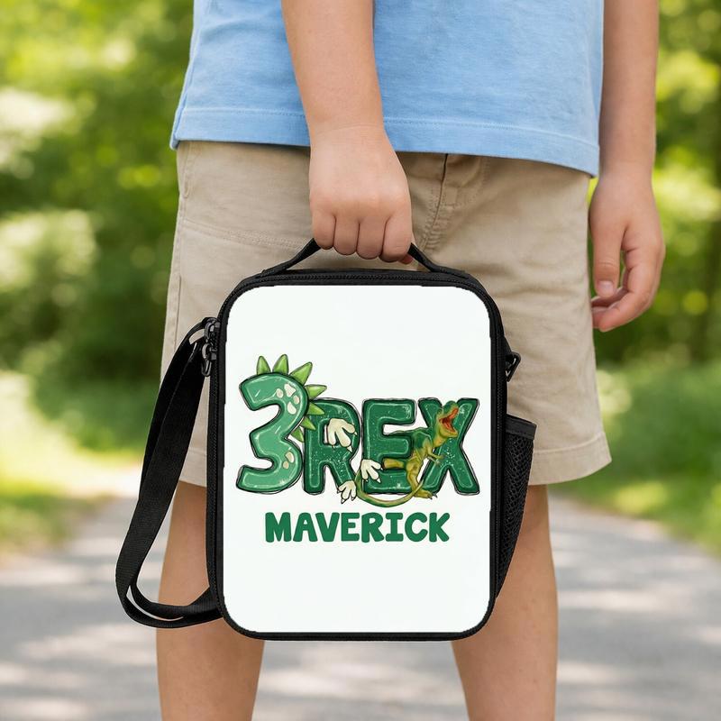 Personalized 3 Rex Dinosaur Lunch Bag - Back To School Kids Gift Lunch Box Bag Personalized 3 Rex Dinosaur Lunch Bag - Back To School Kids Gift Lunch Box Bag