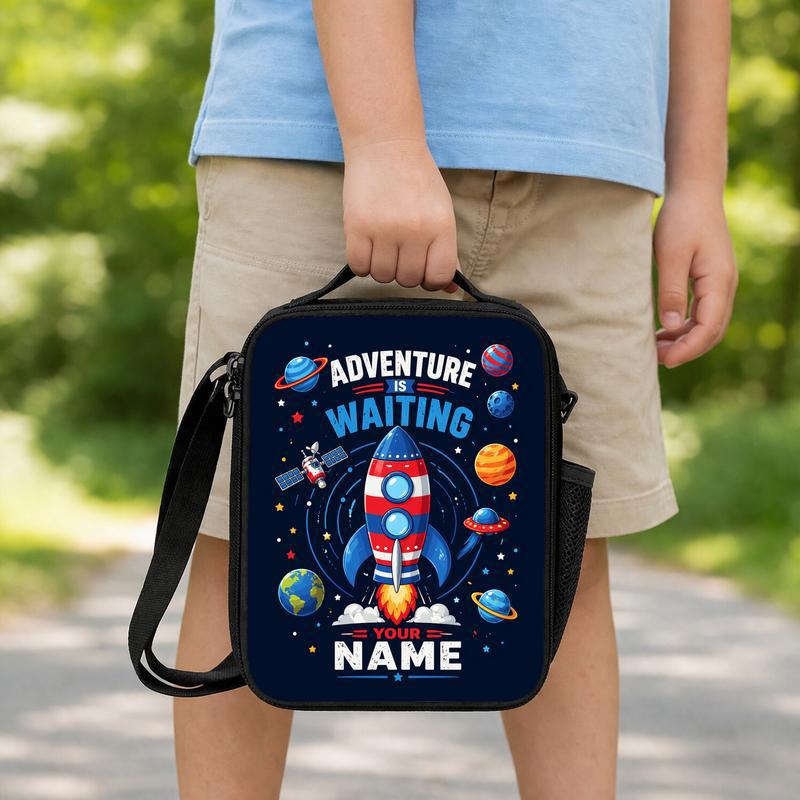 Personalized Rocket School Lunch Bag Kids - Adventure Is Waiting Lunch Box Bag Personalized Rocket School Lunch Bag Kids - Adventure Is Waiting Lunch Box Bag