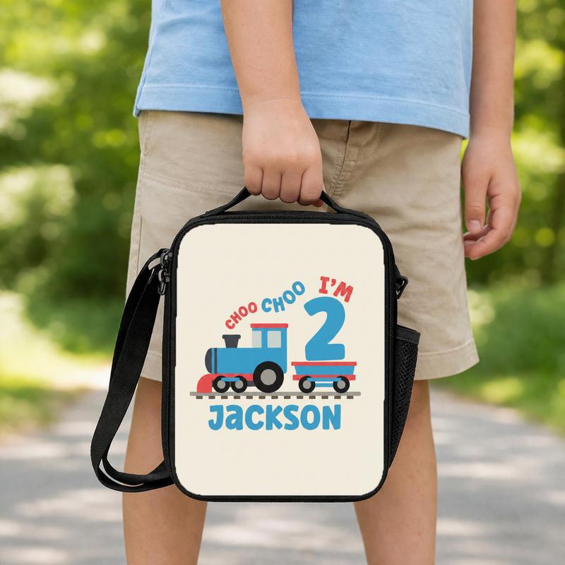 Personalized Train School Lunch Bag - Choo Choo I'm 2 Boy Lunch Box Bag Personalized Train School Lunch Bag - Choo Choo I'm 2 Boy Lunch Box Bag