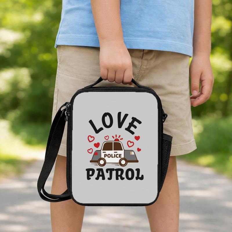 Police Car Lunch Bag - Love Patrol Back To School Kids Gift Lunch Box Bag