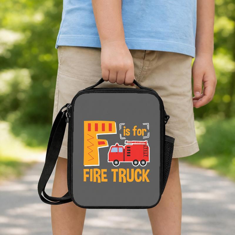 Preschool Fire Truck Lunch Bag - Alphabet Learning Kids Bag Lunch Box Bag Preschool Fire Truck Lunch Bag - Alphabet Learning Kids Bag Lunch Box Bag