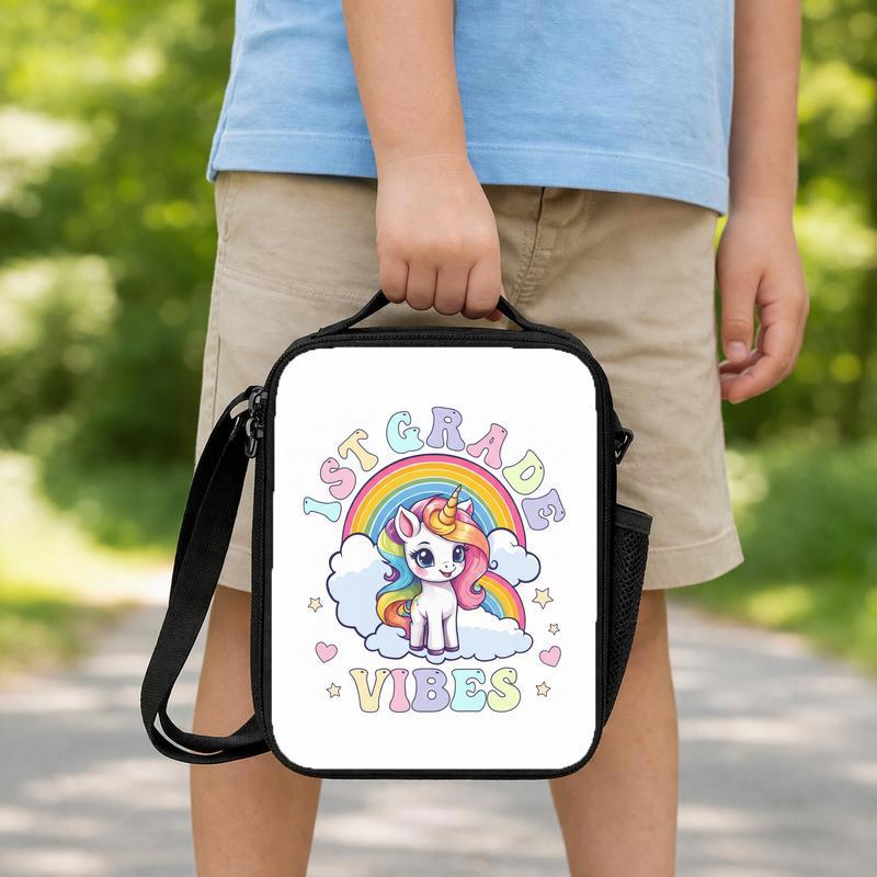 Rainbow Unicorn Lunch Bag - First Grade Kids Back To School Lunch Box Bag Rainbow Unicorn Lunch Bag - First Grade Kids Back To School Lunch Box Bag