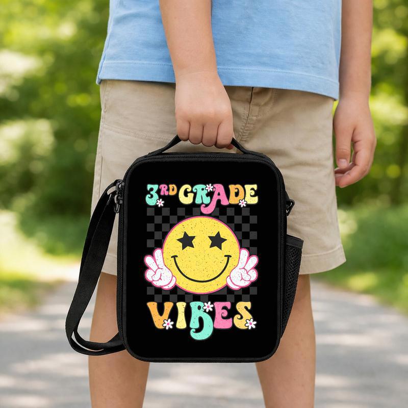 3rd Grade Smiley Lunch Bag - Retro Back To School Kids Lunch Box Bag 3rd Grade Smiley Lunch Bag - Retro Back To School Kids Lunch Box Bag