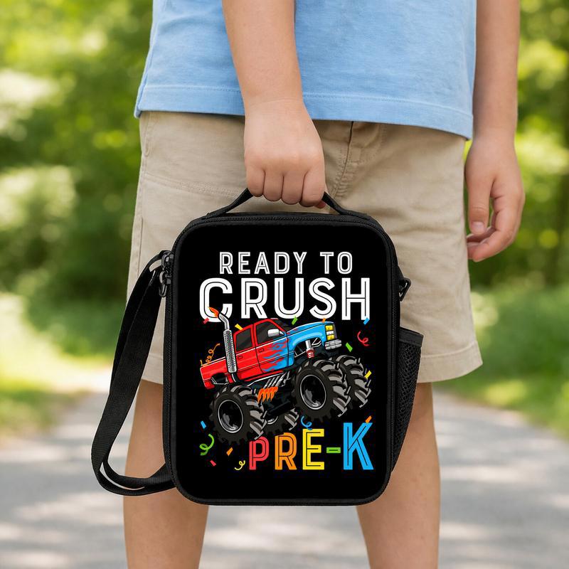 Ready To Crush Pre-K Lunch Bag For Boys - Monster Truck Back To School Lunch Box Bag Ready To Crush Pre-K Lunch Bag For Boys - Monster Truck Back To School Lunch Box Bag