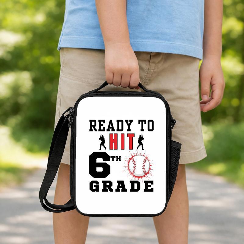 Ready To Hit Baseball Lunch Bag - Back To School 6th Grade Lunch Box Bag Ready To Hit Baseball Lunch Bag - Back To School 6th Grade Lunch Box Bag