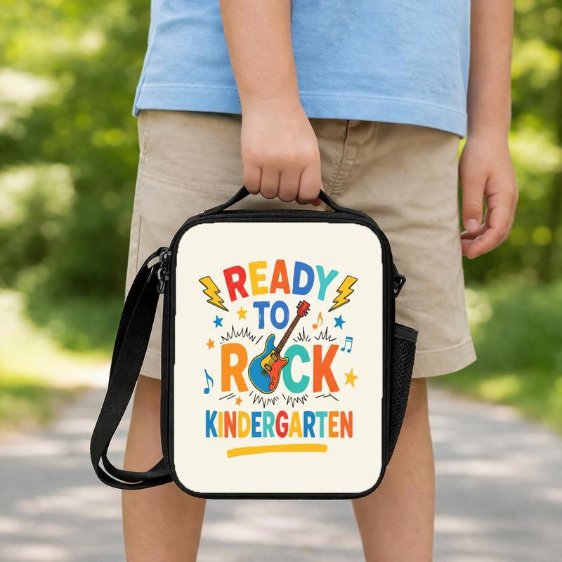 Ready To Rock Kindergarten Lunch Bag - Bright Kids Style Lunch Box Bag Ready To Rock Kindergarten Lunch Bag - Bright Kids Style Lunch Box Bag