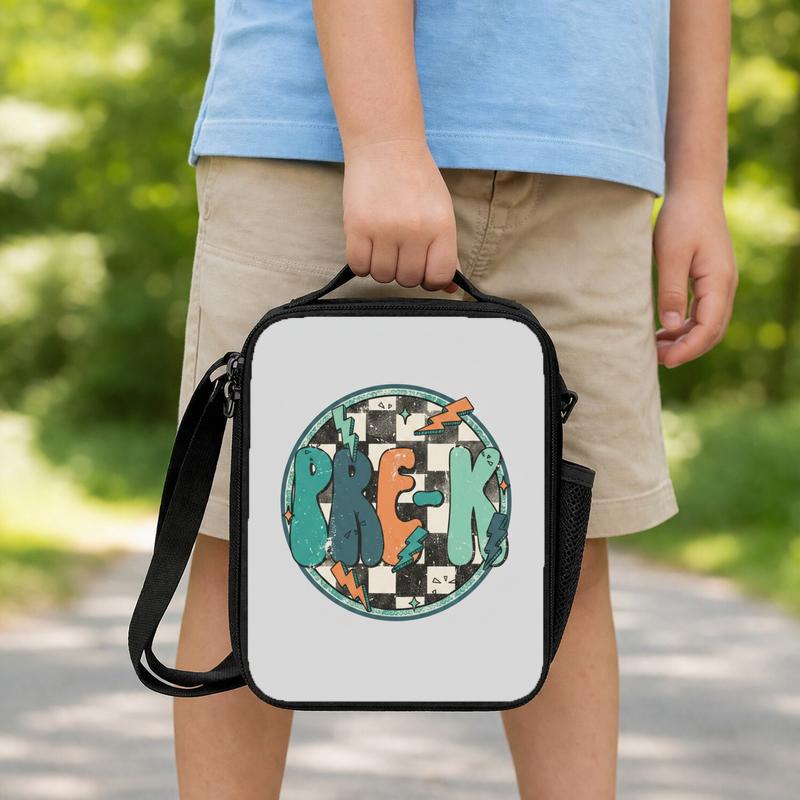 Retro Pre-K Lunch Bag - Checkerboard Kids School Style Lunch Box Bag Retro Pre-K Lunch Bag - Checkerboard Kids School Style Lunch Box Bag