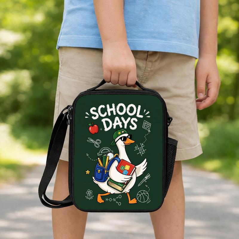 School Days Goose Lunch Bag - Cool Duck Back To School Kids Lunch Box Bag