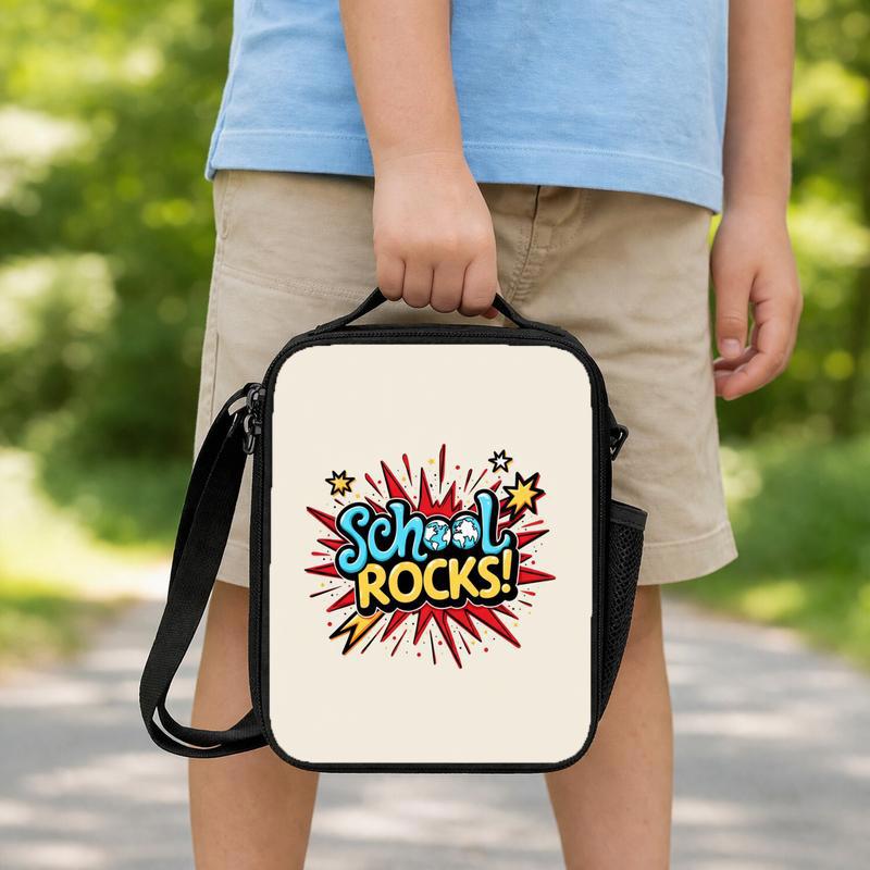 School Rocks Lunch Bag For Kids - Fun Back To School Style Lunch Box Bag School Rocks Lunch Bag For Kids - Fun Back To School Style Lunch Box Bag