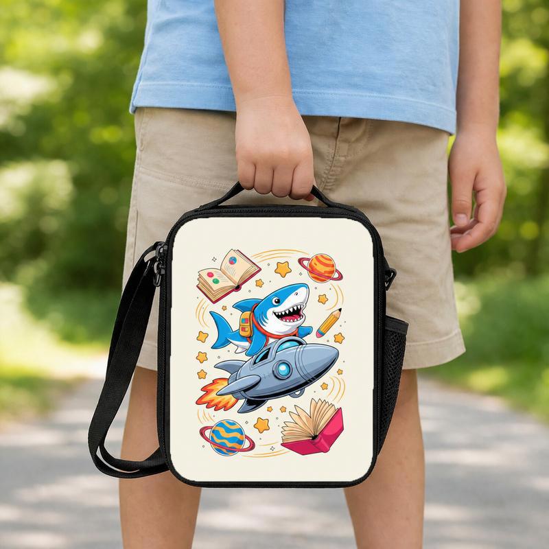 Shark Rocket Lunch Bag Kids - Back To School Fun Design Lunch Box Bag Shark Rocket Lunch Bag Kids - Back To School Fun Design Lunch Box Bag