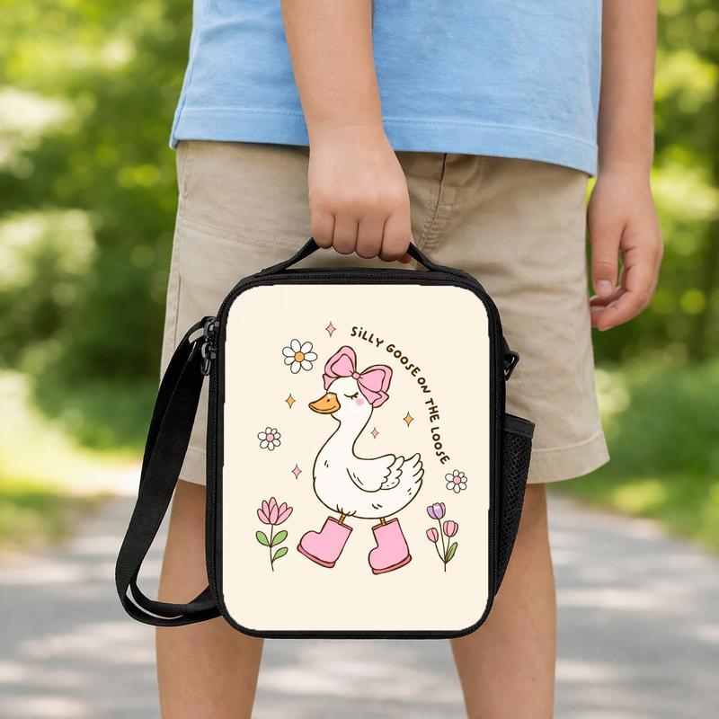 Silly Goose Lunch Bag - Cute Back To School Girls Lunch Box Bag Silly Goose Lunch Bag - Cute Back To School Girls Lunch Box Bag