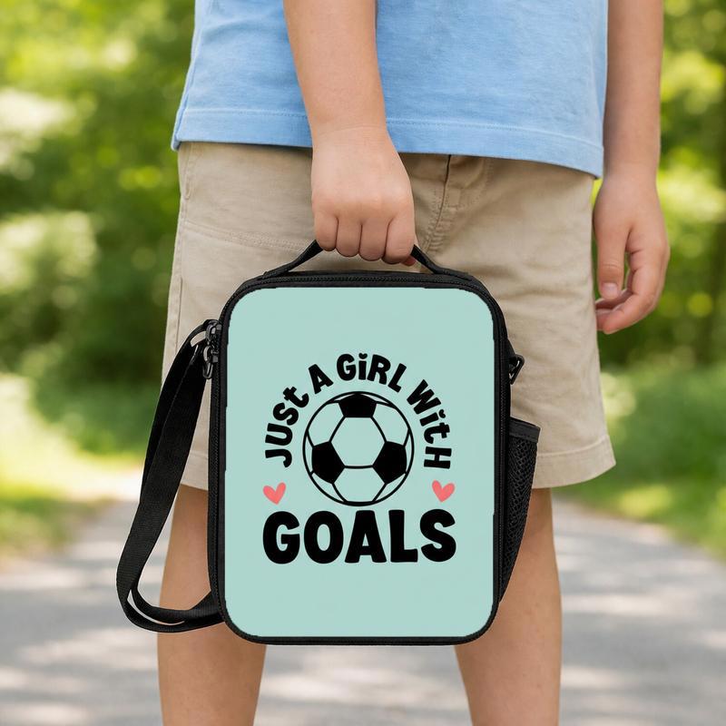 Soccer Goals Lunch Bag - Cute Girls Back To School Bag Lunch Box Bag Soccer Goals Lunch Bag - Cute Girls Back To School Bag Lunch Box Bag