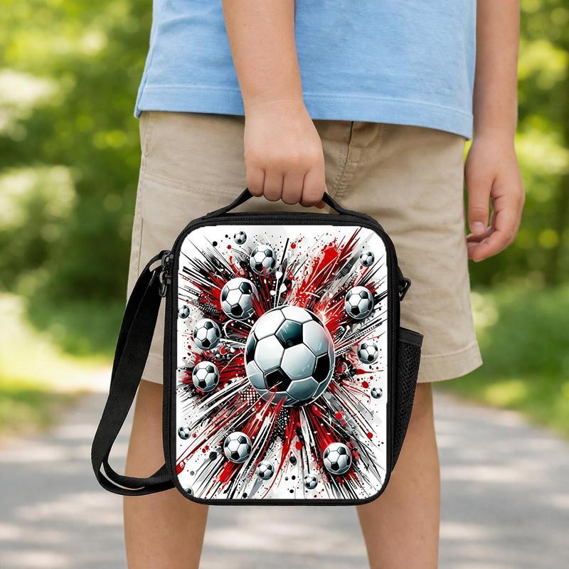 Soccer Graphic Lunch Bag - High Energy Sports Back To School Lunch Box Bag Soccer Graphic Lunch Bag - High Energy Sports Back To School Lunch Box Bag