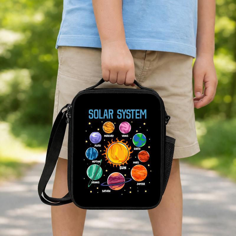 Solar System Lunch Bag Kids - Space Planets School Design Lunch Box Bag